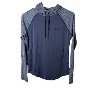 Under Armour Sweatshirt Women's Small Blue Pullover Heatgear Hoodie
